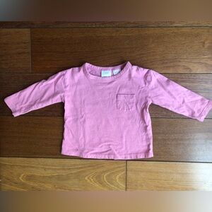Zara Pink Long Sleeve Size 9-12 Month Shirt With Pocket Detail
